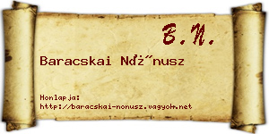 Baracskai Nónusz névjegykártya